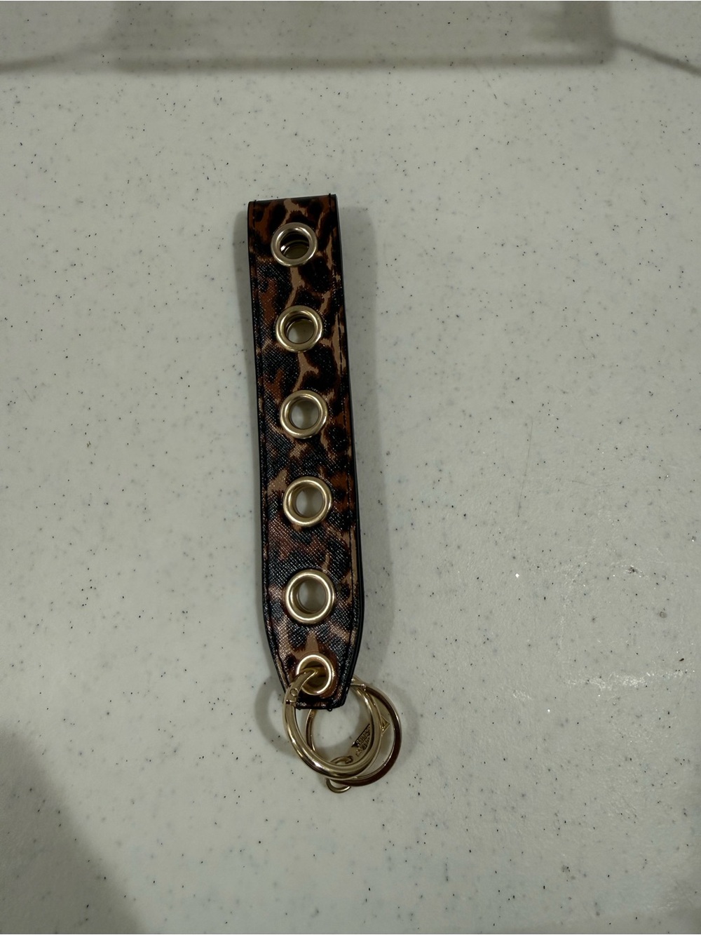 NEW Victoria’s Secret Leopard Print Wristlet Keychain with Gold Grommet Hardware